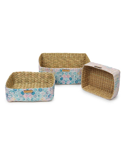 Seagrass Multicolour Storage Trays - Set of 3