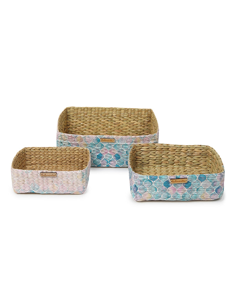 Seagrass Multicolour Storage Trays - Set of 3