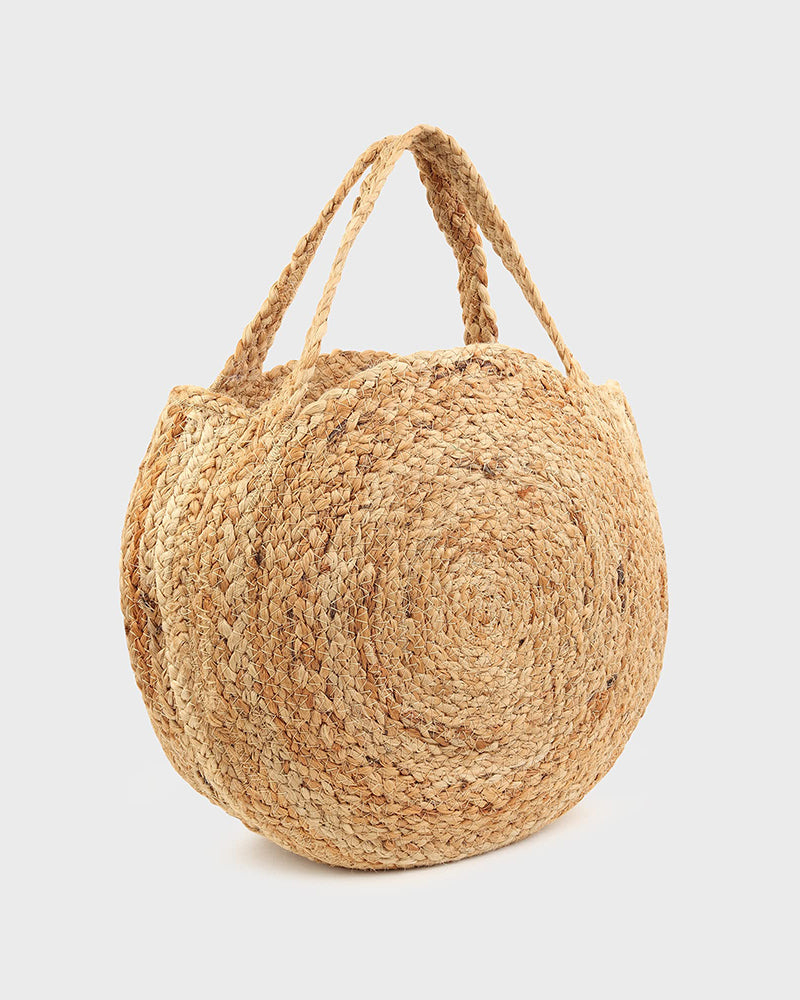 Jute Tote Bag | Round Tote Handbag