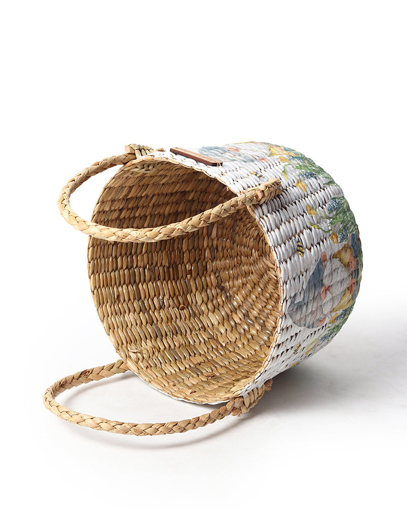 Round Hamper Basket | Seagrass Fruit Basket