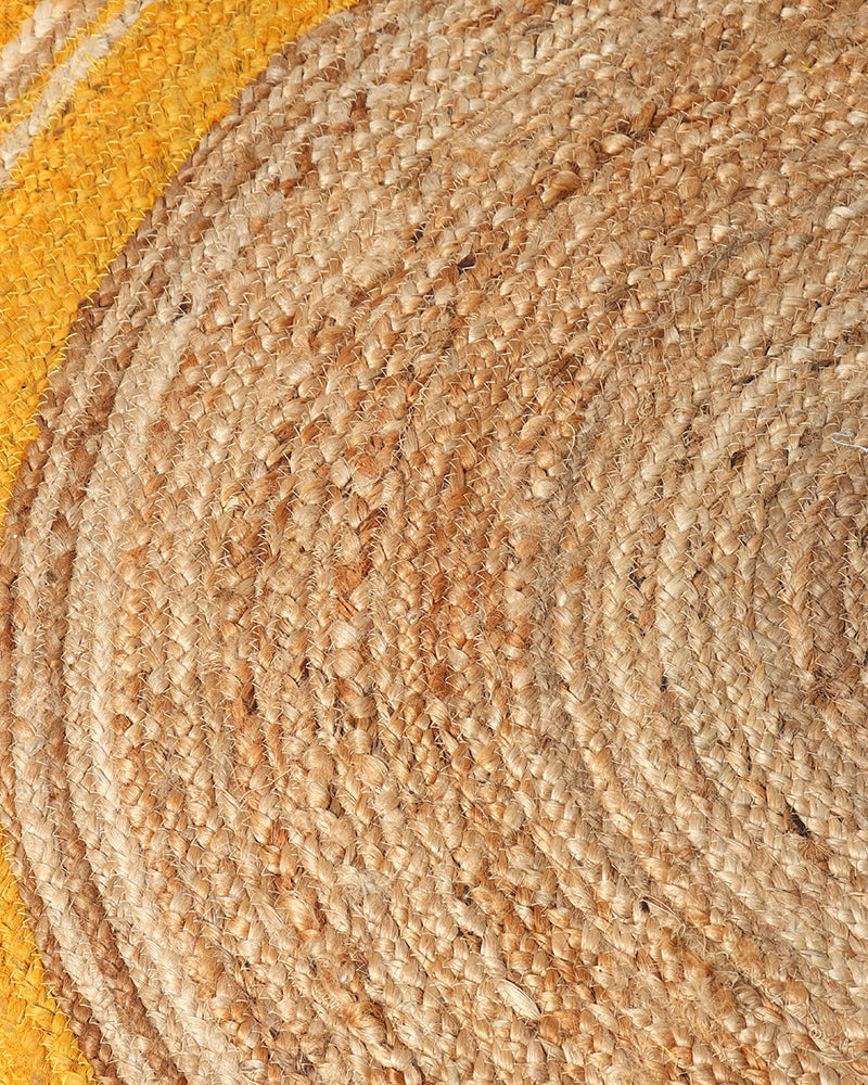 Yellow Pom Pom Jute Indoor & Outdoor Rug