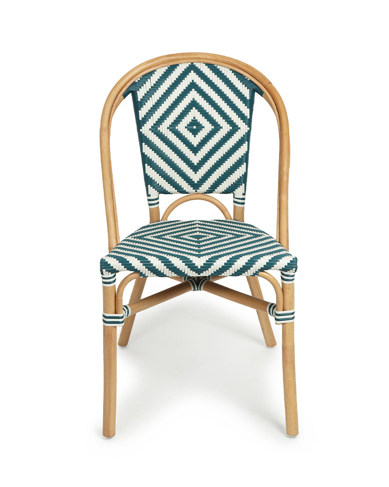 Green Bistro Bamboo Chair | Rattan Chair | Cane Furniture