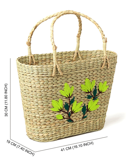 Seagrass Shopping Basket | Embroidery Basket