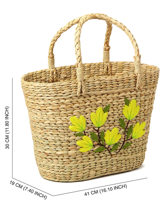 Seagrass Shopping Basket | Embroidery Basket