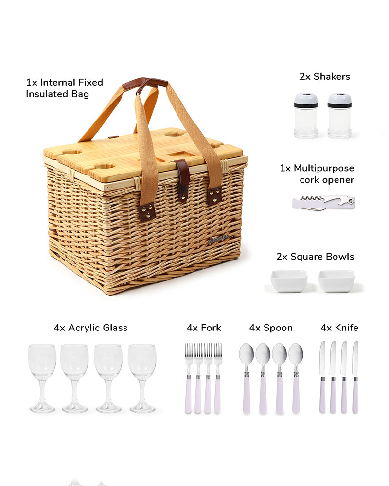 Large Picnic Basket | Wicker Picnic Basket | Picnic Basket 