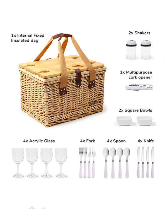 Large Picnic Basket | Wicker Picnic Basket | Picnic Basket 