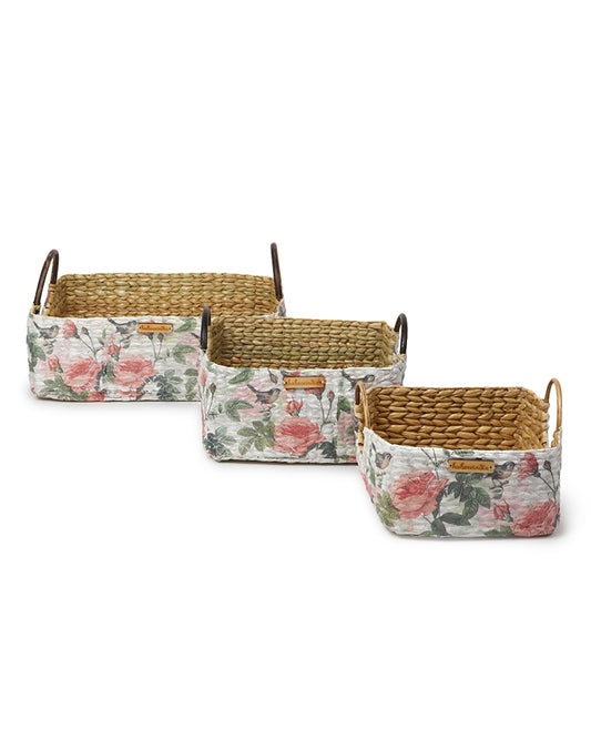 Cane Handle Hamper Trays - Set of 3