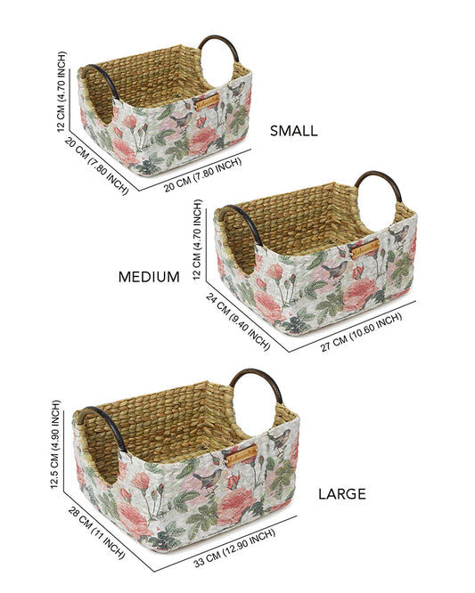 Cane Handle Hamper Trays - Set of 3