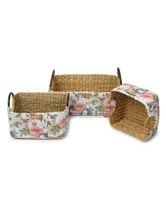 Cane Handle Hamper Trays - Set of 3