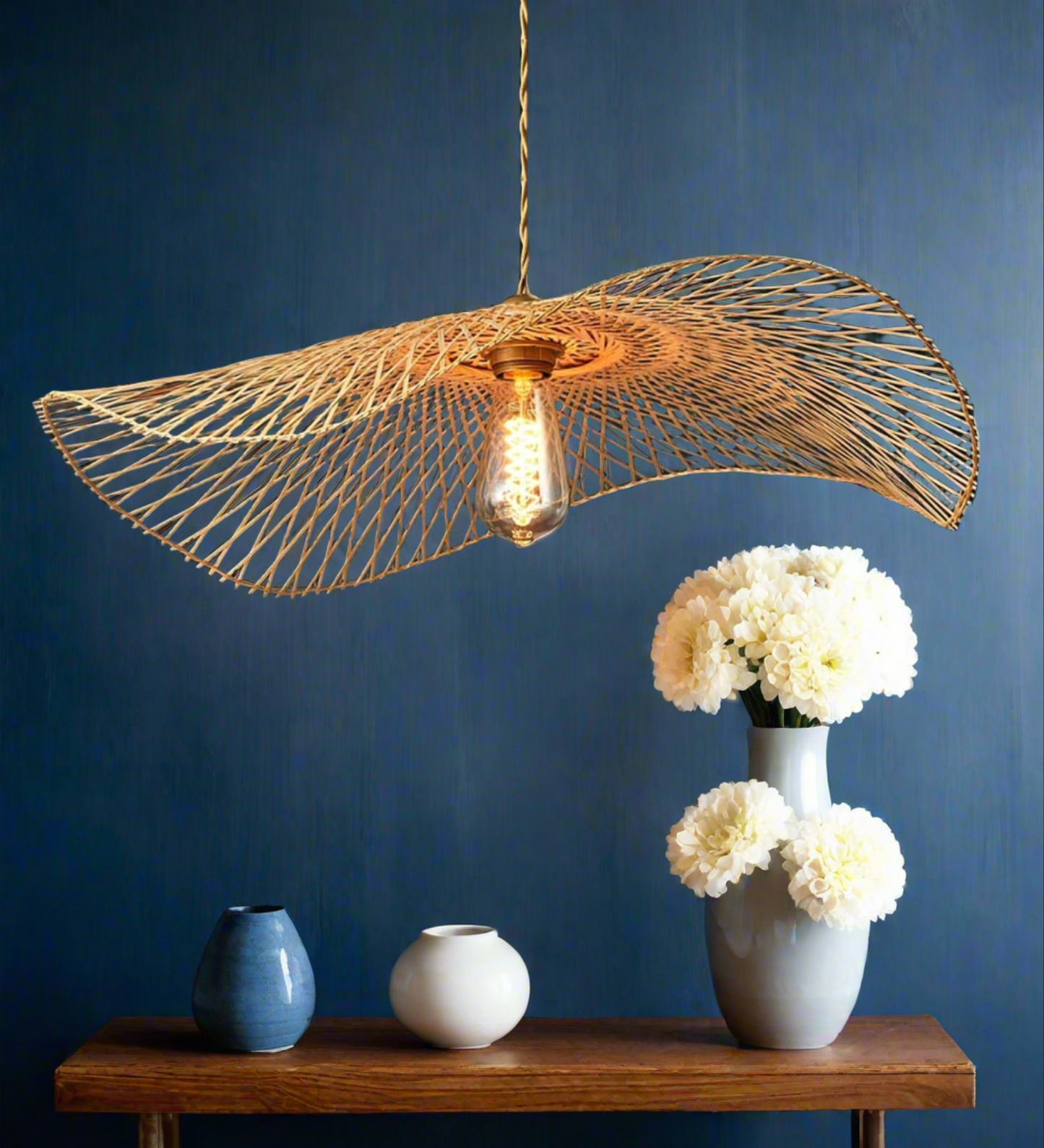 Bamboo Rattan Pendant Lampshade - Lattice