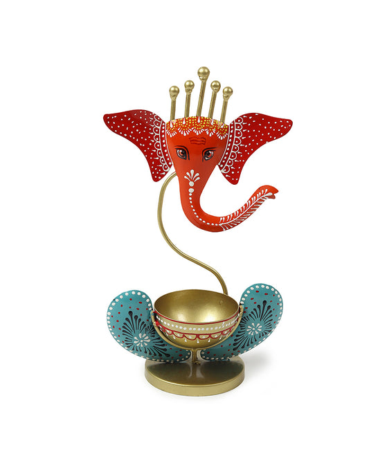 Lord Ganesha Idol Tea Light Holder | Tea Light Holder for Home Decoration, Pooja Room | Corporate Gift Items