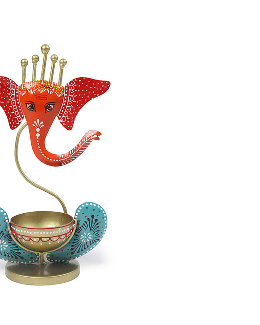 Lord Ganesha Idol Tea Light Holder | Tea Light Holder for Home Decoration, Pooja Room | Corporate Gift Items