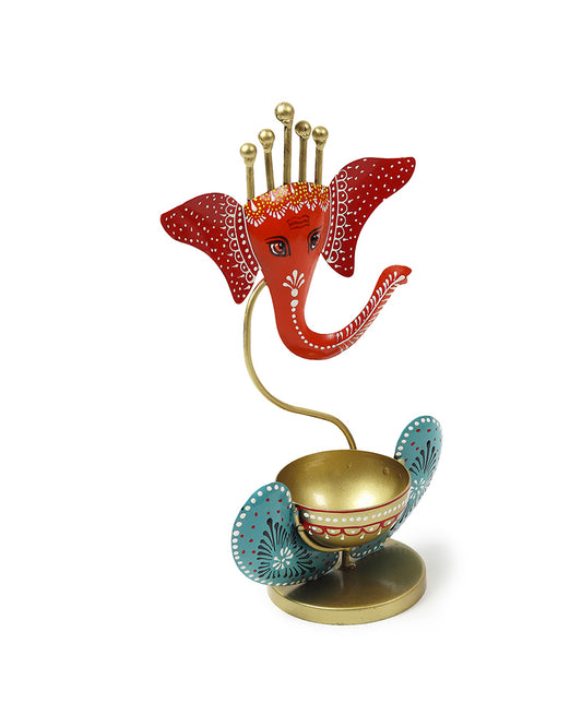 Lord Ganesha Idol Tea Light Holder | Tea Light Holder for Home Decoration, Pooja Room | Corporate Gift Items