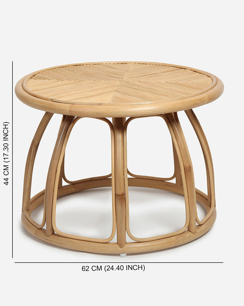 Hobo Rattan Table | Cane Round Table | Rattan Stool | Side Table