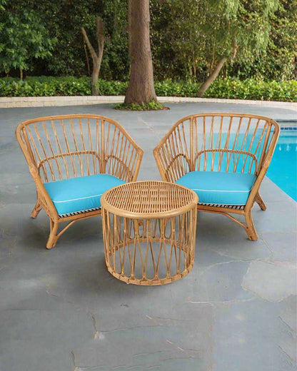 Malibu Chair with Table | Rattan Garden Furniture Set | Cane Outdoor Table Chair Set | Coffee Table Set