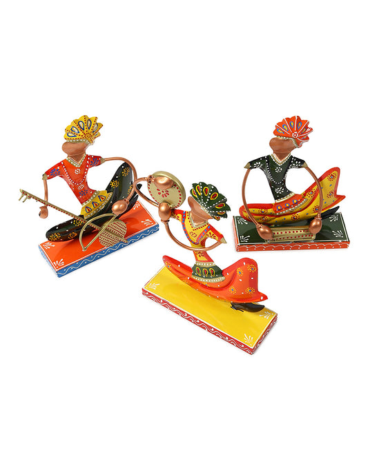 Rajasthani Home Decor - Set of 3 | Rajasthani Figure Table Decor for Living Room | Gifting Figurine