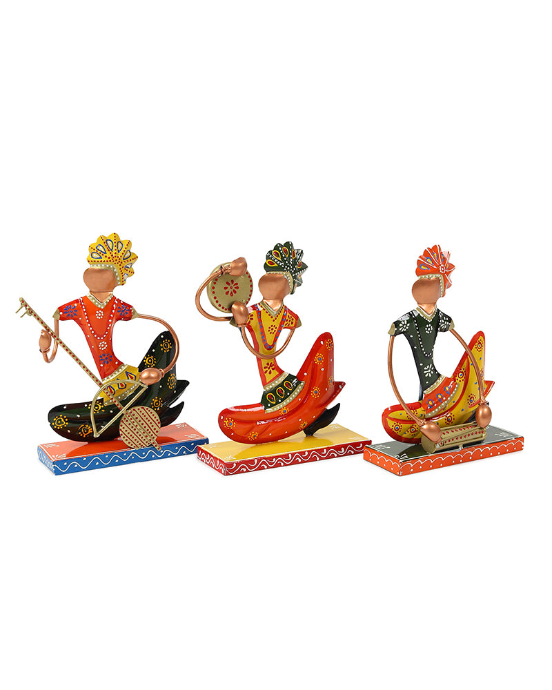 Rajasthani Home Decor - Set of 3 | Rajasthani Figure Table Decor for Living Room | Gifting Figurine