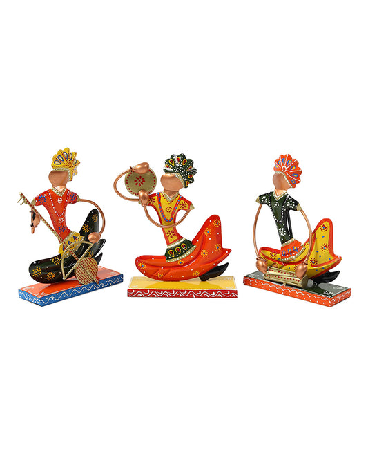 Rajasthani Home Decor - Set of 3 | Rajasthani Figure Table Decor for Living Room | Gifting Figurine