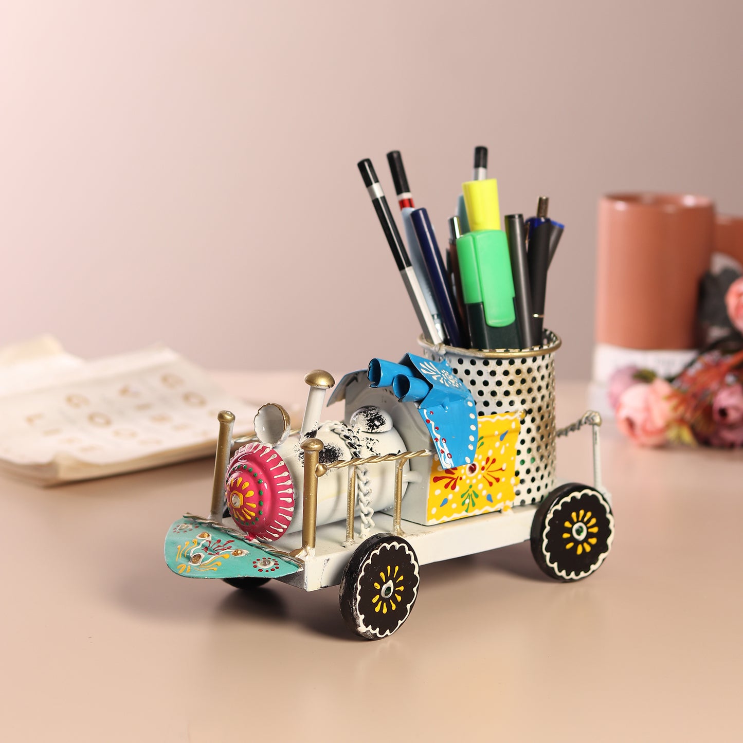 Pen Holder Table Decor for Office | Gifting Desk Organiser | Decorative Pen Holder