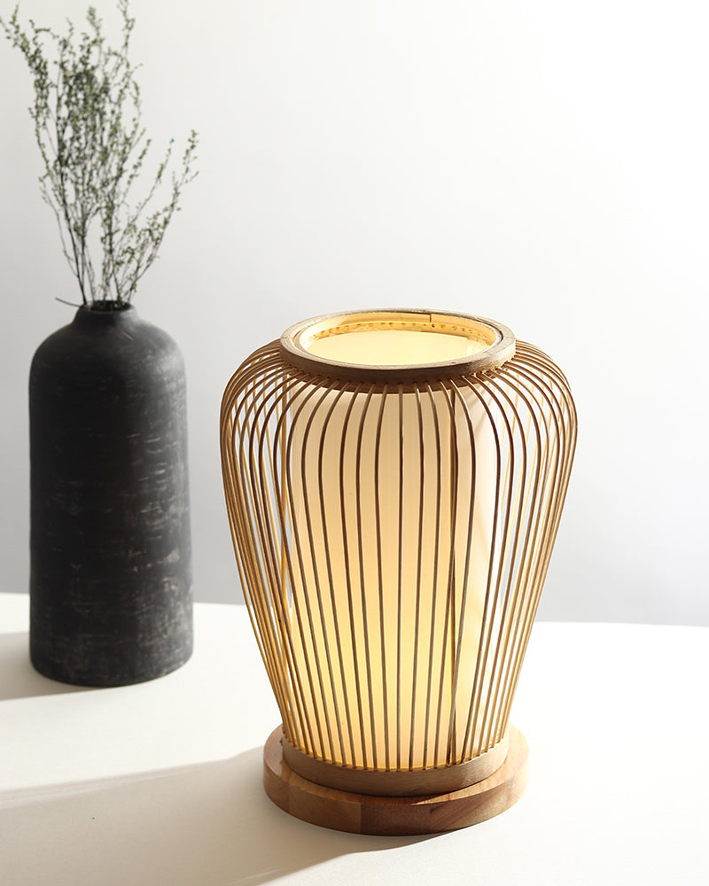 Bamboo Lamp | Cane Tabletop Lamp