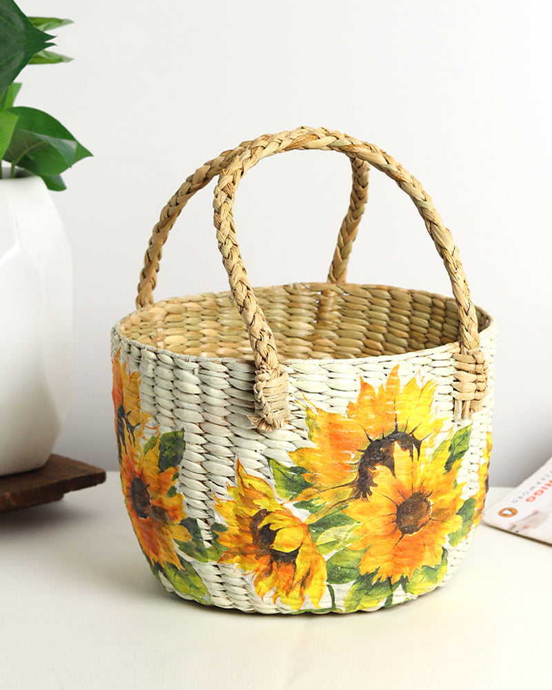 Seagrass Fruit Basket | Round Hamper Basket