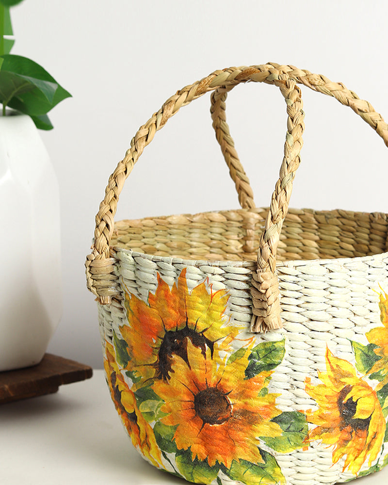 Seagrass Fruit Basket | Round Hamper Basket