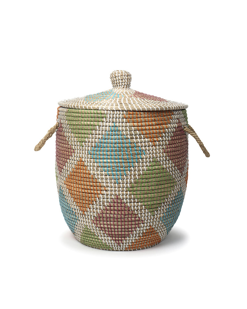 Jute Laundry Basket | Cotton Laundry Storage Basket | Jute & Rope Basket