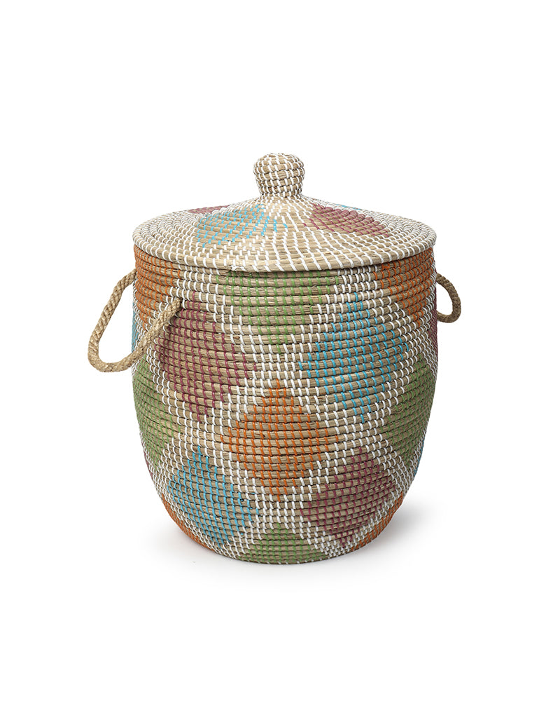 Jute Laundry Basket | Cotton Laundry Storage Basket | Jute & Rope Basket