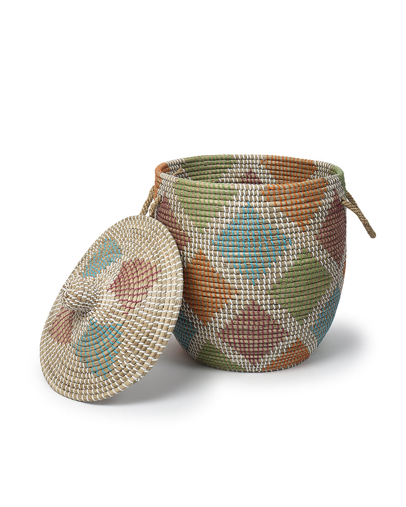 Jute Laundry Basket | Cotton Laundry Storage Basket | Jute & Rope Basket