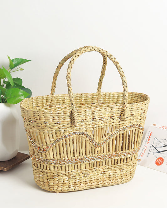 Seagrass Jali Shopping Basket