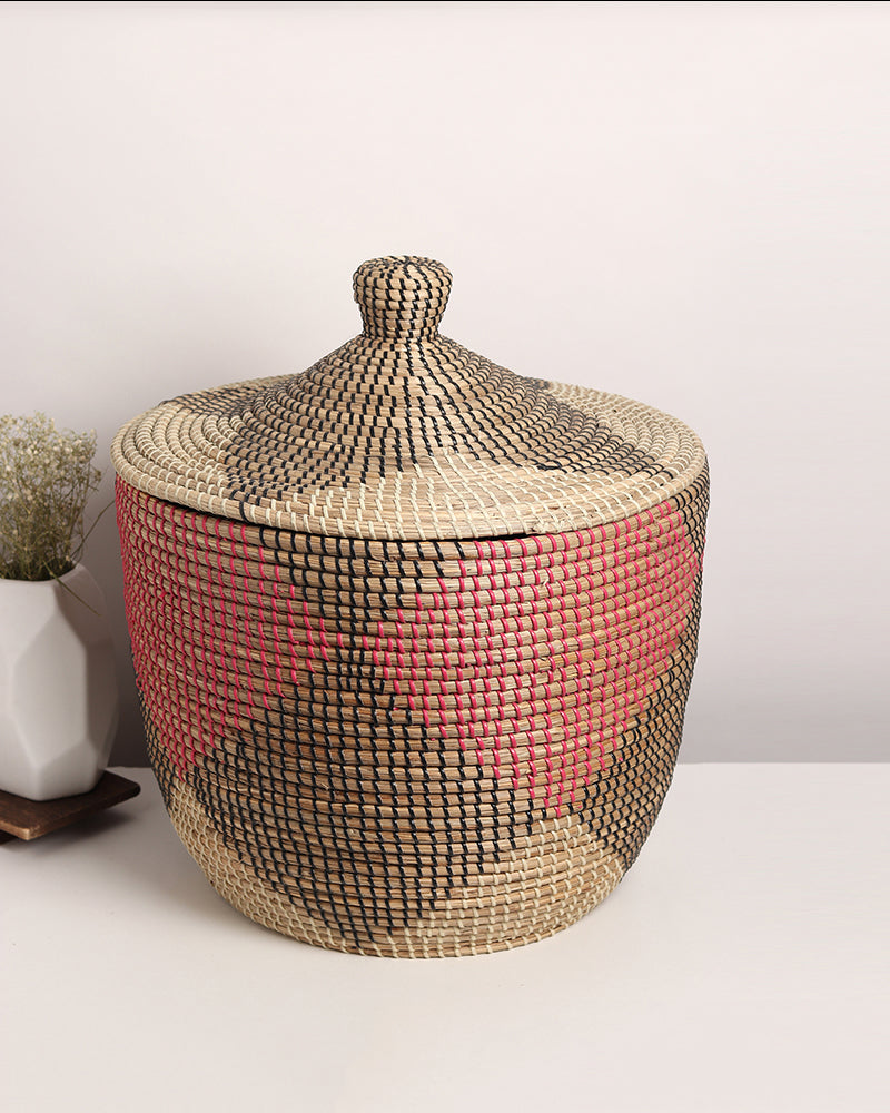 Jute Laundry Basket | Cotton Laundry Storage Basket | Jute & Rope Basket