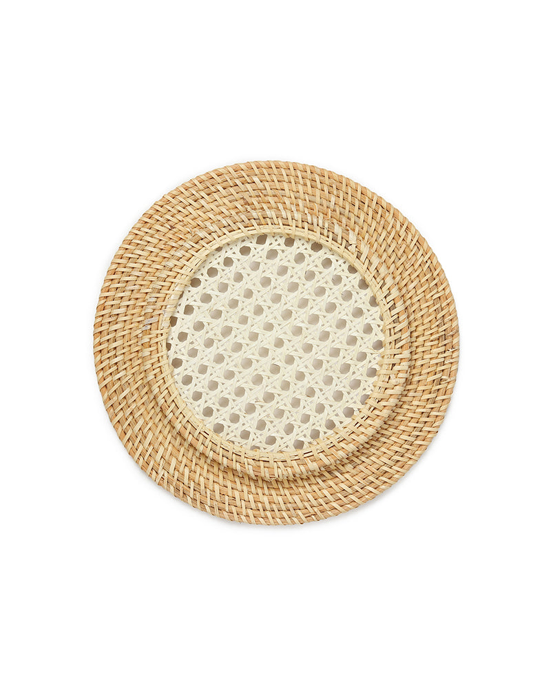 Cane Webbing Plate Liner | Decorative Placemats for Dining & Living Room | Round Table Decor