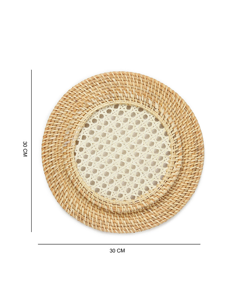 Cane Webbing Plate Liner | Decorative Placemats for Dining & Living Room | Round Table Decor