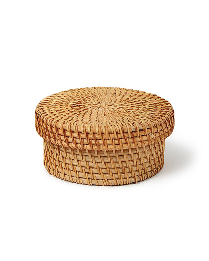 Rattan Coasters Set of 6 with Storage Box | Stylish Tea Coasters for Home Decor