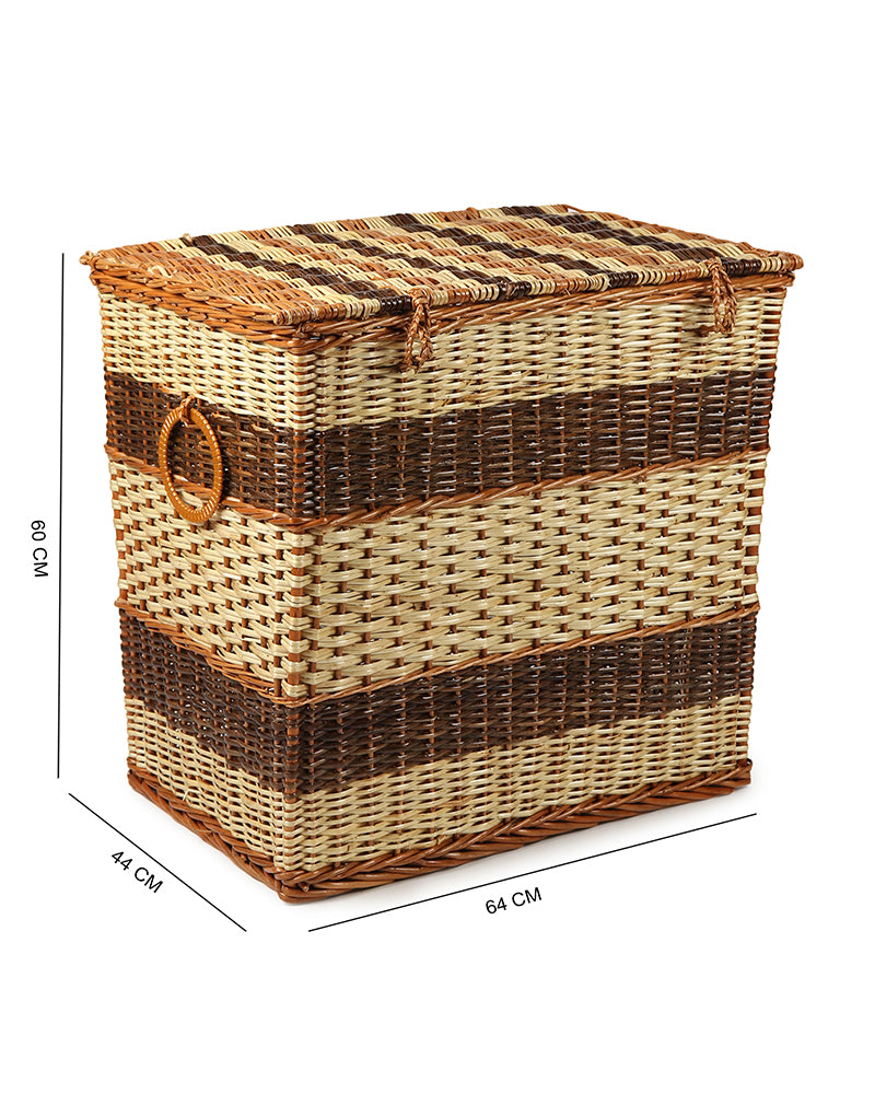 Wicker Laundry Basket With Lid