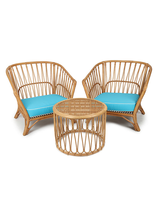 Malibu Chair with Table | Rattan Garden Furniture Set | Cane Outdoor Table Chair Set | Coffee Table Set