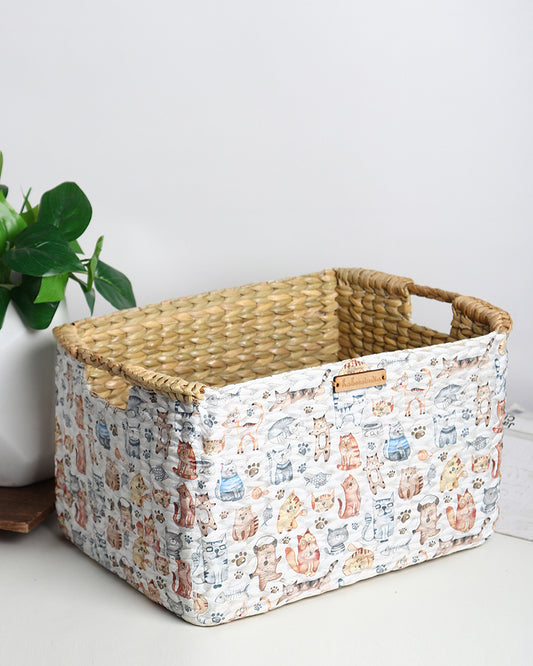 Seagrass Shelf Basket with Handles