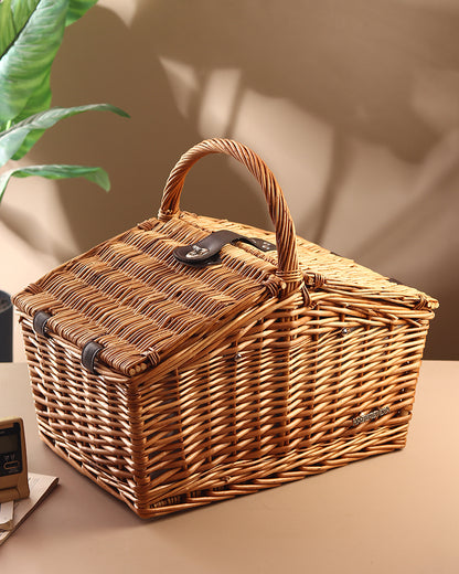 Wicker Picnic Basket With Cutlery |  Wicker Picnic Basket With Crockery | Large Picnic Basket