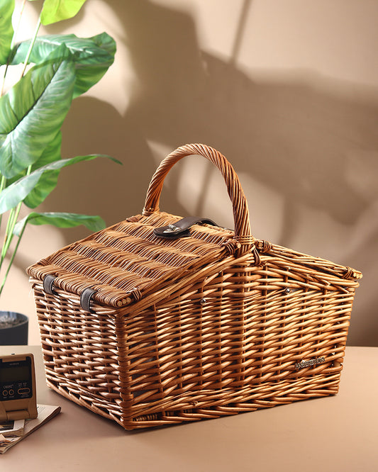 Wicker Picnic Basket With Cutlery |  Wicker Picnic Basket With Crockery | Large Picnic Basket