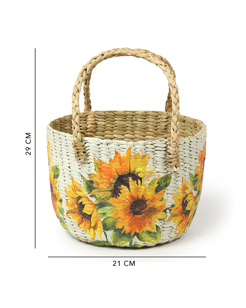 Seagrass Fruit Basket | Round Hamper Basket