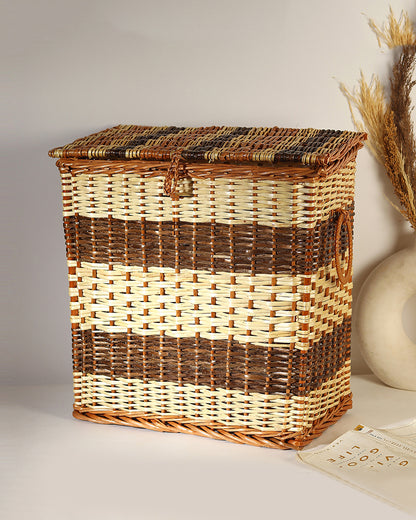 Wicker Laundry Basket With Lid