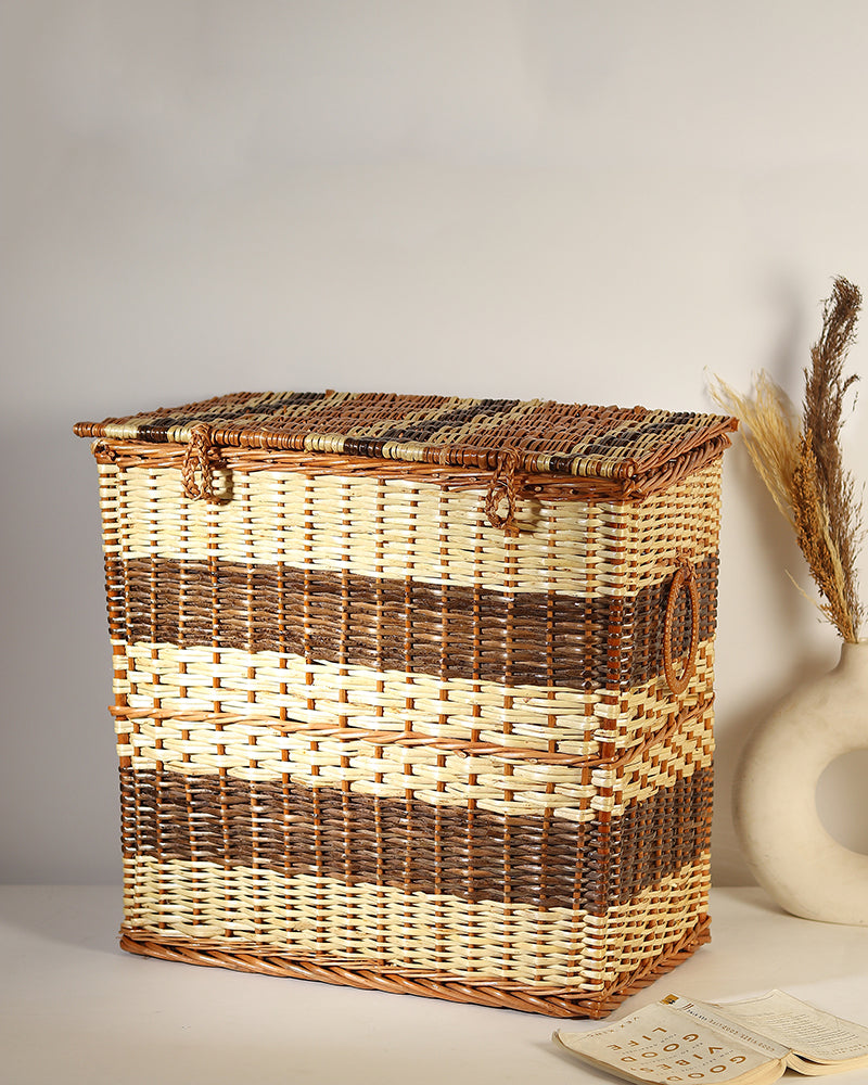 Wicker Laundry Basket With Lid