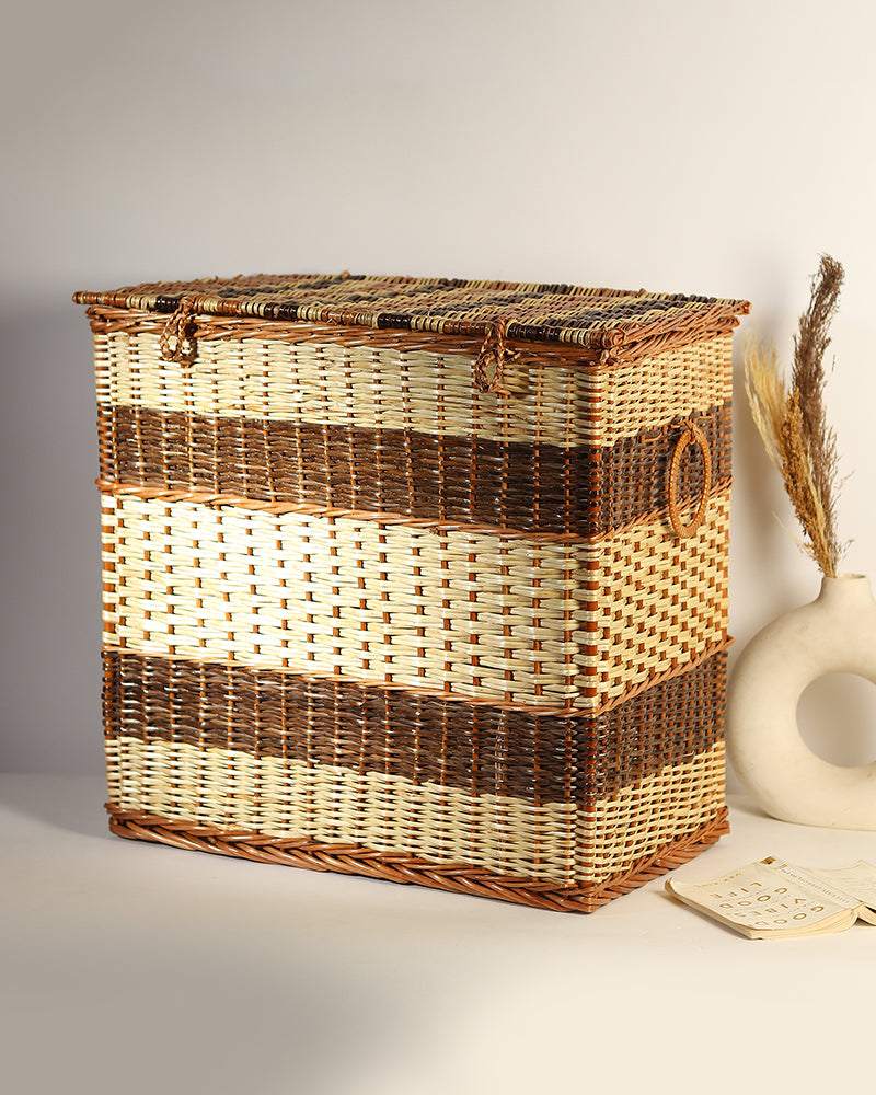 Wicker Laundry Basket With Lid