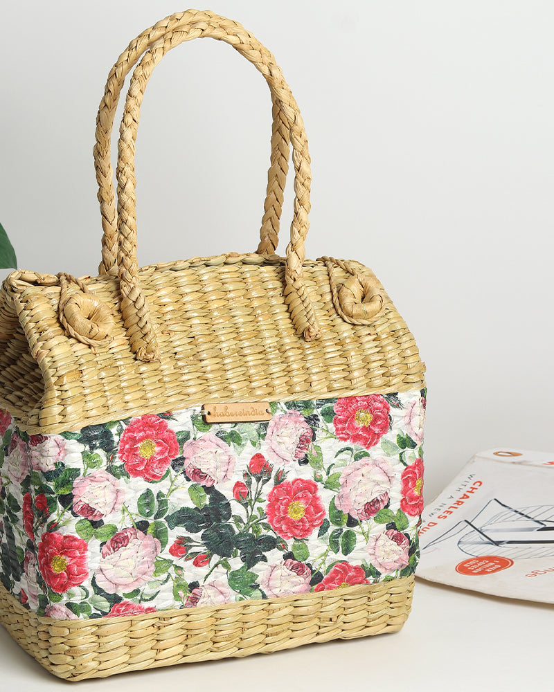 Seagrass Picnic Basket | Tiffin Basket Bag |Travel Basket