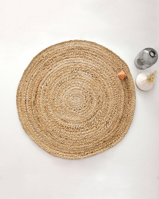 Jute Carpet for Living Room | Jute Round Floor Mat | Rugs for Living Room  -Set of 3, Beige (2 X 2 FT)