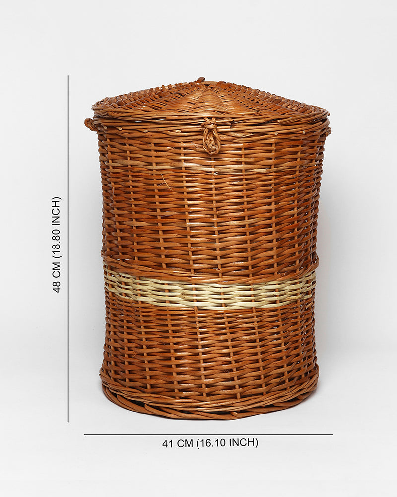 Wicker Laundry Basket With Lid