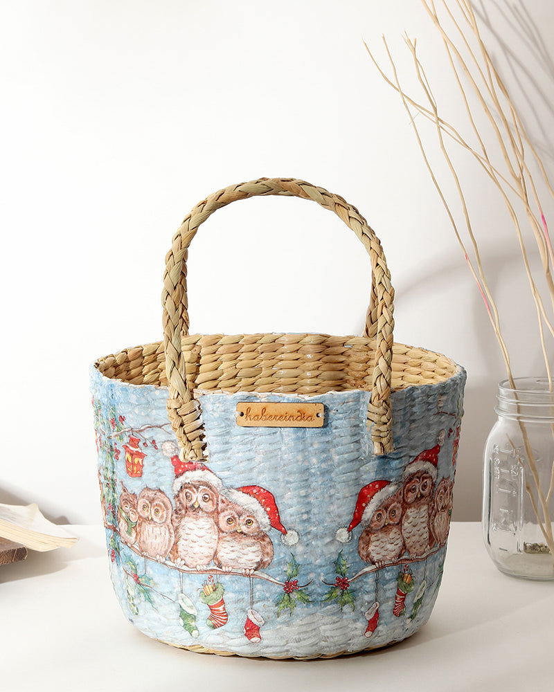 Round Hamper Basket | Seagrass Fruit Basket