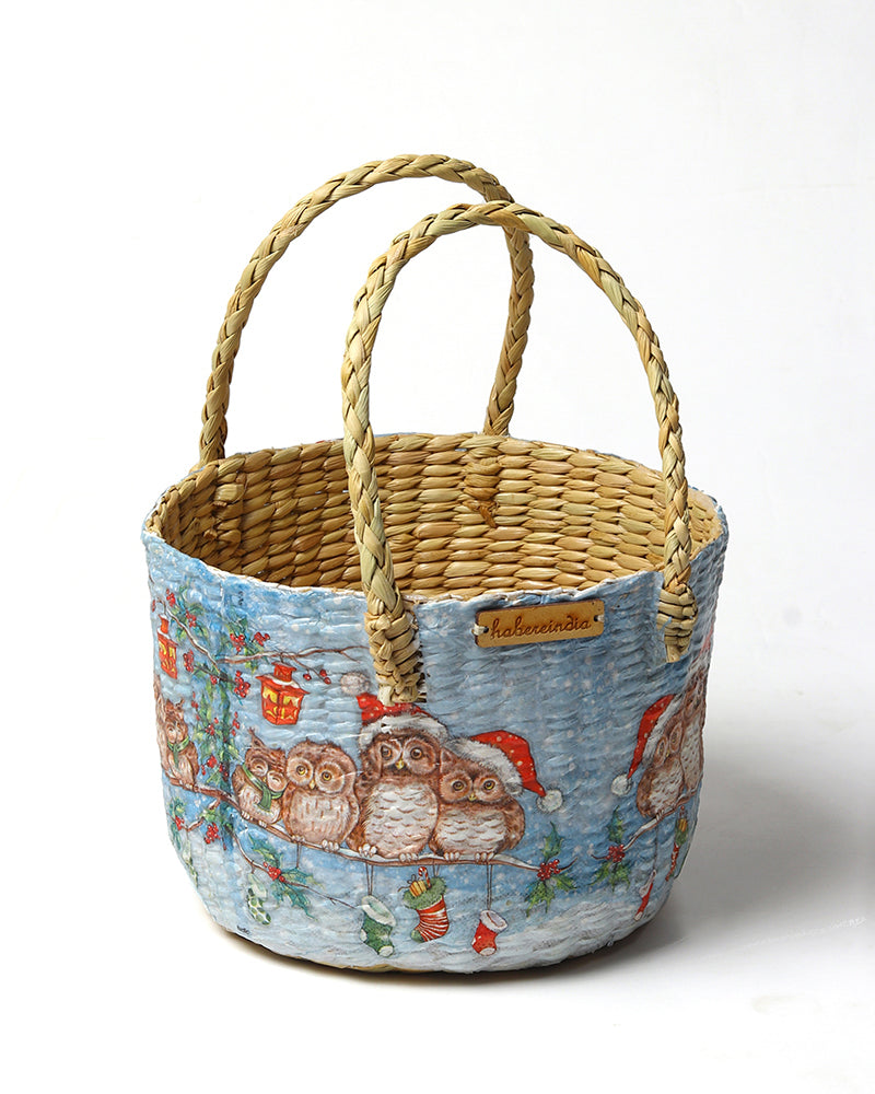 Round Hamper Basket | Seagrass Fruit Basket