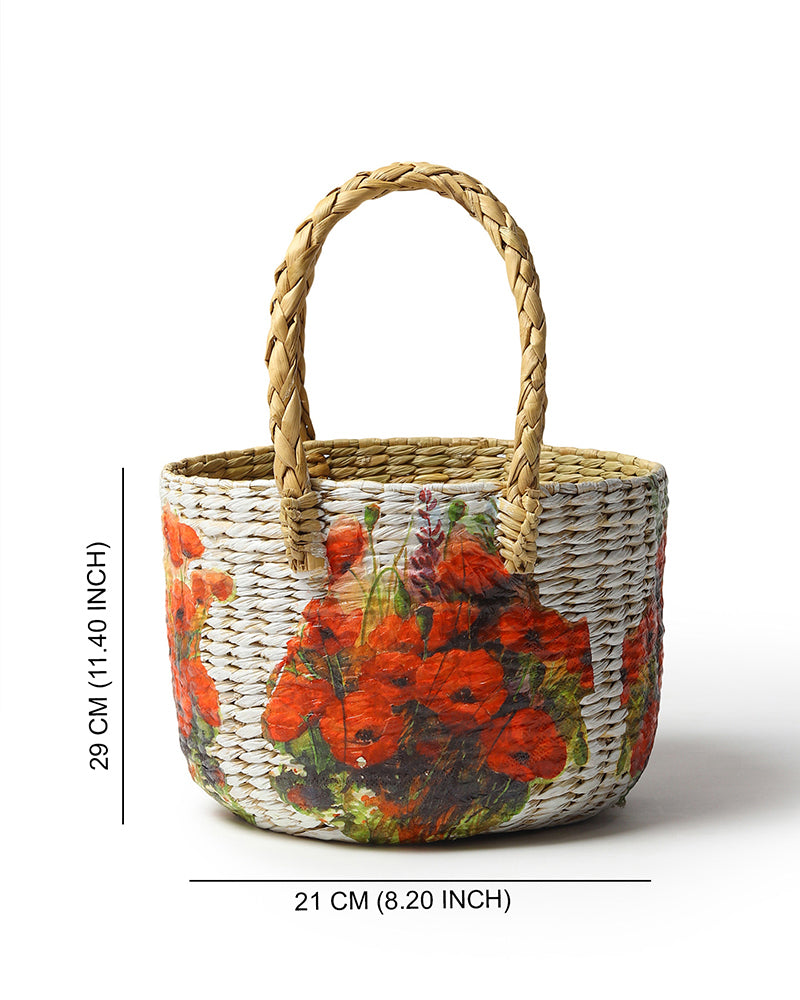 Seagrass Fruit Basket | Round Hamper Basket