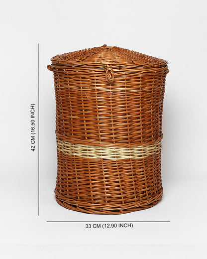 Wicker Laundry Basket With Lid